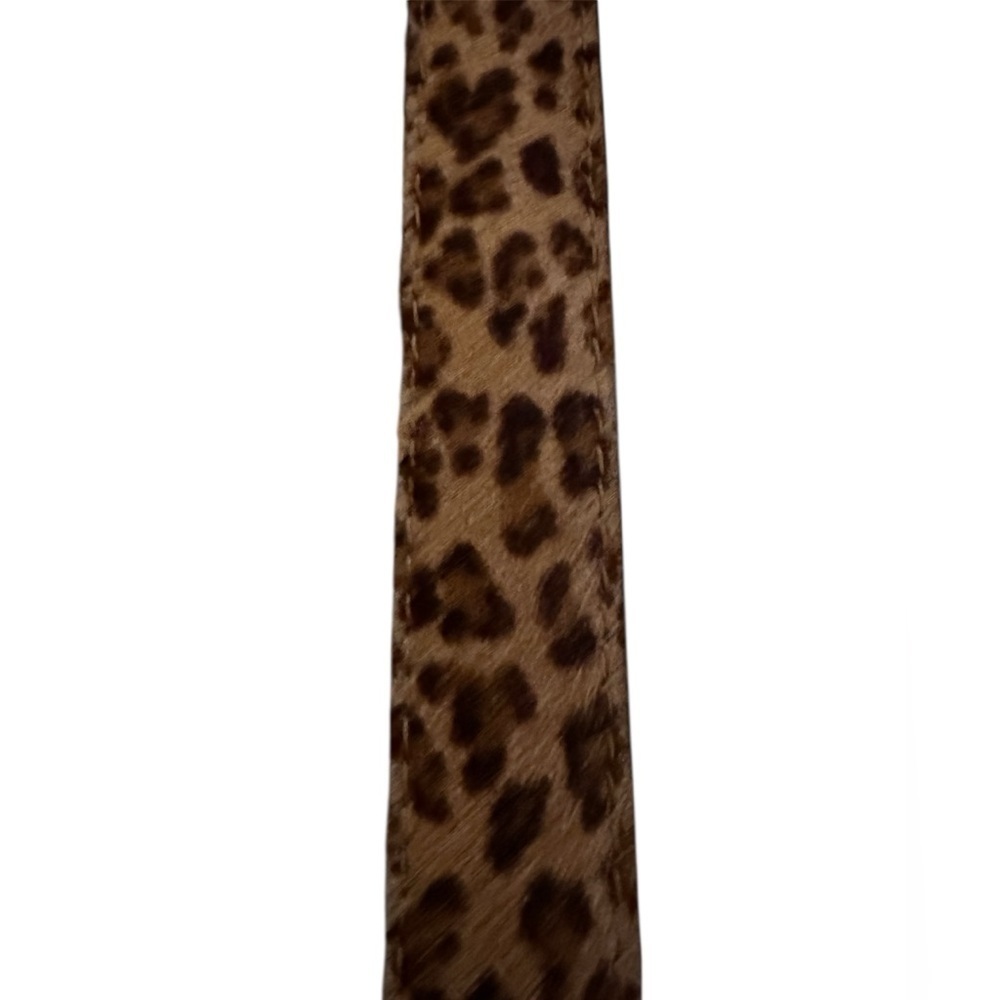 Faux leather and leopard fur belt. Animal print